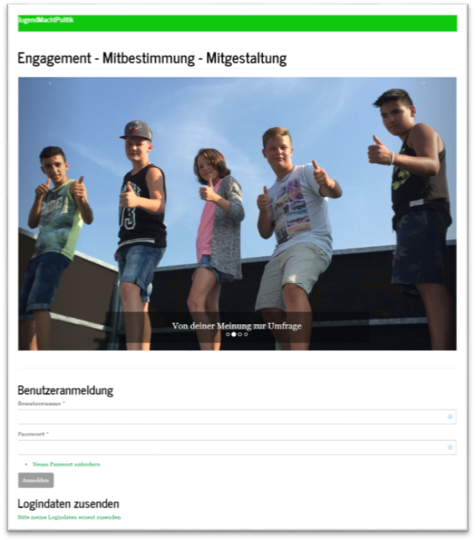 Abb. 1: Screenshot der mobilen Website jugendpolitikgrabs.ch
